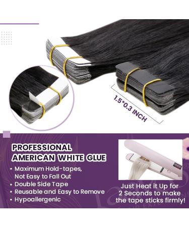LAAVOO Balayage Tape Extensions - Real Hair Tape Extensions #1b/4/27 | 35cm | 50g | Invisible Seamless Hair Extensions for Natural Look - Buy Online on SooperMarket.com