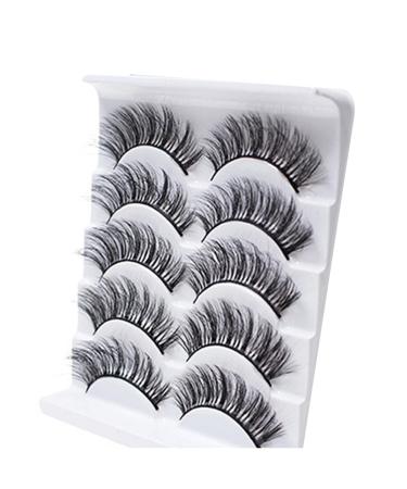 False Eyelashes Wispy Cat Eye Faux Mink Lashes 5 Pairs Natural 8D Fluffy Volume Fake Mink Eyelashes Multipack False Lashes #1