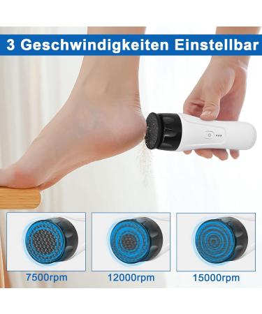 Electric Callus Remover Callus Removal Foot Rechargeable Professional Electric Callus Remover Foot Care Pedicure Rasp Foot File Sander 3 Speeds (White) - Buy Online on SooperMarket.com