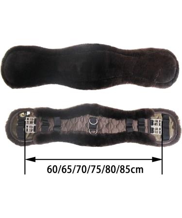 Merauno Lambwolle Konturgurt - Premium Short Dressage Belt | Anatomically Concave | Quality Merino Wool | Slip Resistant in Nature Black Brown & Anthracite - 60cm 24 Brown - Buy Online on SooperMarket.com