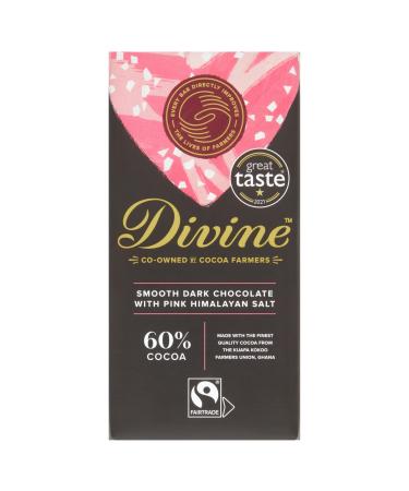 Divine 60% Dark Chocolate With Pink Himalayan Salt 90 g Dark Pink Himalayan Salt