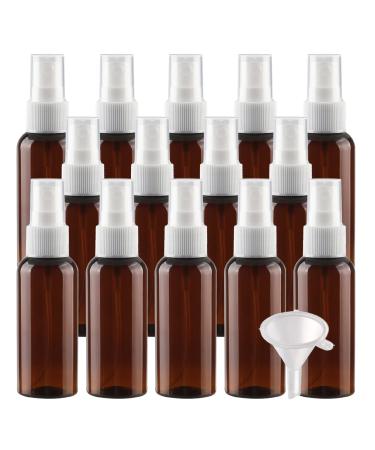 Basic packing 100 pieces empty small 50ml brown plastic pet spray bottle travel atomizer with white spray head fog fog travel bottles perfume dust for cosmetics perfume with 4x funnel