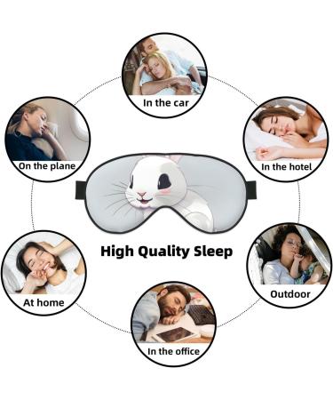 Buy Cute White Rabbit Soft Sleep Eye Mask | Breathable Eye Patch for Travel & Relaxation - Buy Online on SooperMarket.com