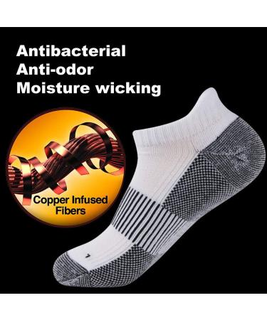 FOOTPLUS Copper Compression Arch Support Socks 6 Pairs - White & Black - L/XL - Buy Online on SooperMarket.com