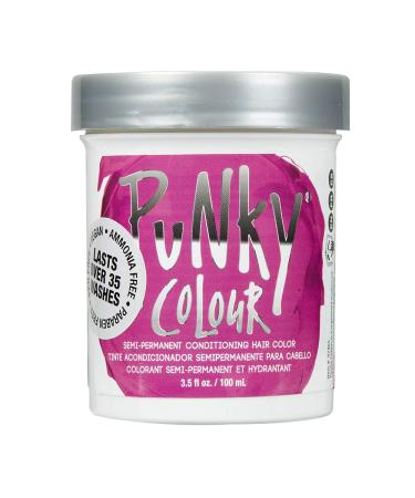 Punky Flamingo Pink Semi Permanent Conditioning Hair Color, Non-Damaging Hair Dye, Vegan, PPD and Paraben Free, Transforms to Vibrant Hair Color, Easy To Use and Apply Hair Tint, lasts up to 40 washes, 3.5oz Flamingo Pink