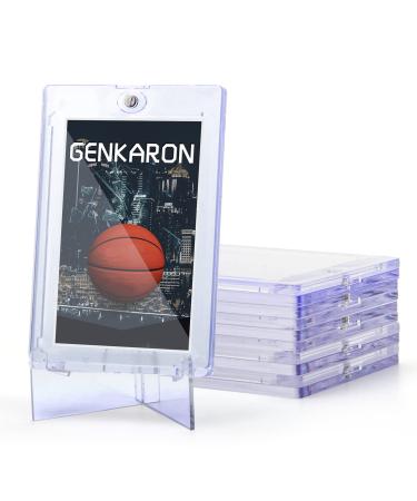 WIWAPLEX 35Pt Magnetic Card Holder Plastic Card Display Case 5Pcs Trading Card Holder with Acrylic Card Holder Stander for Sport, Game, Shoes Card & Picture Display Holder