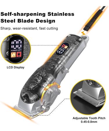 Bestauty Professional Barber Clippers Set - Cordless Beard & Nose Hair Trimmer Waterproof & Rechargeable Ideal for Haircut & Shaving (Silver - Buy Online on SooperMarket.com