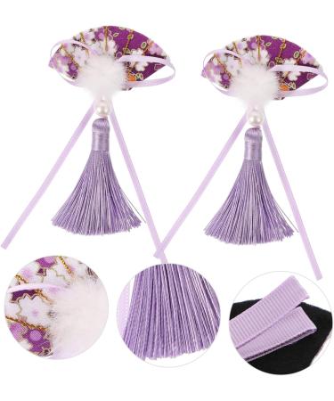 minkissy 3 Pairs Scalloped Tassel Hair Clip Toddler Hairpin Japanese-style Fabric Purple - Buy Online on SooperMarket.com