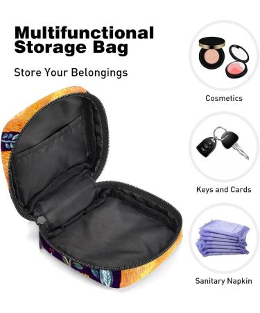 Watercolor Fox Sanitary Napkin Storage Bag - Portable Menstrual Cup Pouch for Women - Multi-colored Design - 1Pc - Buy Online on SooperMarket.com