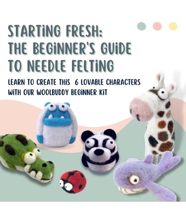 Woolbuddy Needle Felting Kit - Beginner Craft Kit with Tools, 40 Colored Wool, Instruction - for Adults and Kids - Buy Online on SooperMarket.com