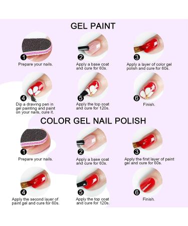 SAVILAND 2 in 1 Glow in The Dark Gel Paint Set - 6 Neon Colors DIY Nail Art Kit - Buy Online on SooperMarket.com