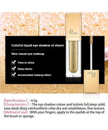 Glitter Eyeshadow & Eyeliner Pen Set - Gold | Long Lasting, Waterproof & Quick Drying - Buy Online on SooperMarket.com