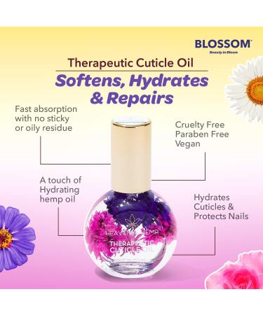 Blossom Heavenly Hemp Lavender Cuticle Oil - Hydrating, Moisturizing, Strengthening - Made in USA - 0.42 fl oz - Buy Online on SooperMarket.com