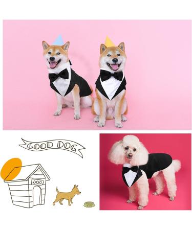Dog Tuxedo and Bandana Set Dogs Formal Tuxedo PET Wedding Party Suit Wedding Bow Tie Shirt for Wedding Christmas Birthday Costumes (Cute Style M) Cute Style M - Buy Online on SooperMarket.com