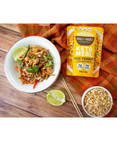Miracle Noodle Thai Peanut Shirataki Noodles - Gluten Free, Vegan, Non GMO, Low Calorie, Keto - 9.2 Oz (6-Pack) - Buy Online on SooperMarket.com