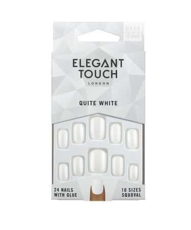 Polished Colour 24 Nails With Glue Squoval Quite White White (Quite White) 1 piece (1 pack)