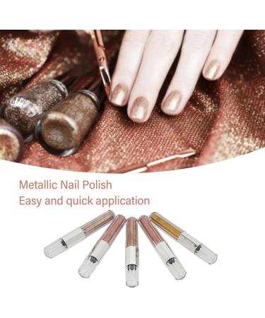Metallic Nail Gel Unique 5 Colors Fine Texture Easy To Use Metallic Nail Polish for DIY Salon Home - Buy Online on SooperMarket.com