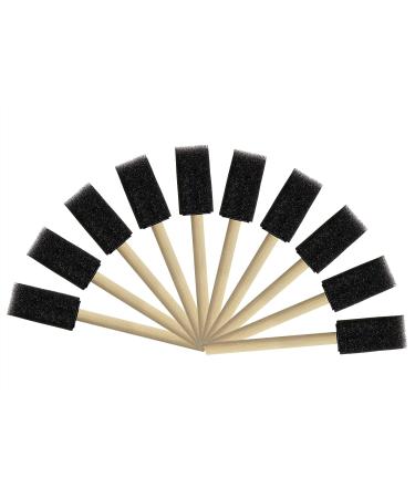 Tupalizy 10PCS Foam Brushes Sponge Painting Brushes with Handle for Staining Polyurethane Acrylic Painting Art Craft Projects Applying Varnishes Furniture Wood Car Home Decors (Black, 1 Inch) Black 1 Inch