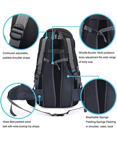 RuRu Monkey 50L Waterproof Lightweight Hiking Backpack - Ideal for Outdoor Camping & Travel (Black) - Buy Online on SooperMarket.com