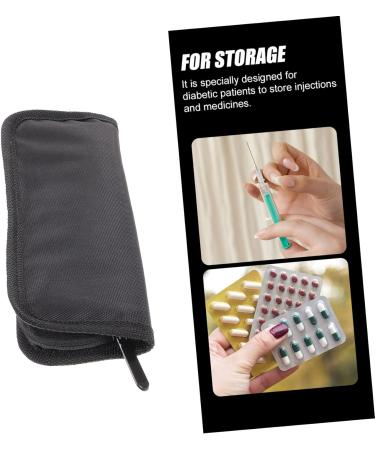Portable Insulin Cooler Pack | Travel Medication Cooling Case | Diabetic Organizer Bag | 20x7cm | Black - Buy Online on SooperMarket.com