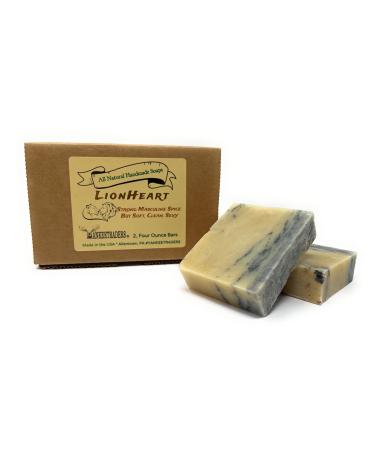 YANKEETRADERS LionHeart Soap - All Natural Vegan Deodorizing Handmade Soaps / 2 4 Oz. Bars