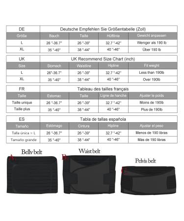 TiRain Postpartum Belly Wrap 3 in 1 - Postpartum Belly Binder & C Section Belt for Postnatal Recovery Support - Black, Size L - Buy Online on SooperMarket.com
