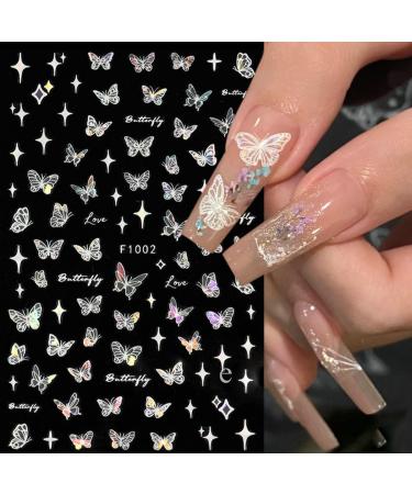 Buy BSBTBZ Butterfly 3D Self-Adhesive Nail Art Stickers | Shiny Glitter Decals for Women & Girls | Waterproof Glossy Finish | Perfect for Home & Salon Use - International Shipping Available - Buy Online on SooperMarket.com