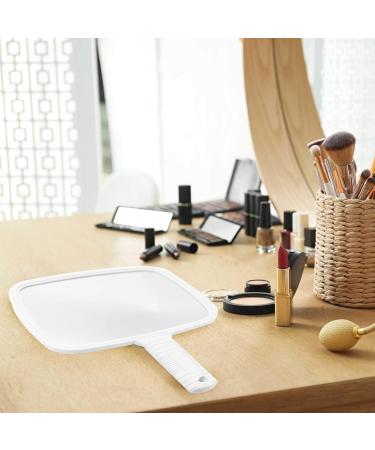 TRIXES Professional Hand Mirror for Hairdressing and Beauty - White Wide Angle 20 x 17.5cm - Buy Online on SooperMarket.com