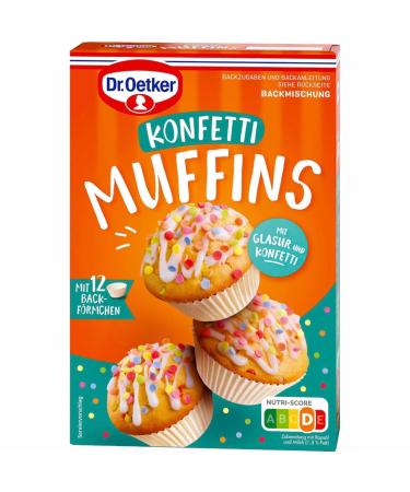 Dr. Oetker Colorful Confetti Muffins Baking Mix 3-Pack (3x325g) with Cups & Icing - International Shipping Available - Buy Online on SooperMarket.com