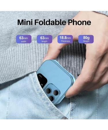 JHIALG Mini Flip Mobile Phone - FM Radio Voice Blacklist Vibration 2SIM for Elderly - Compact Foldable Design in Purple - Buy Online on SooperMarket.com