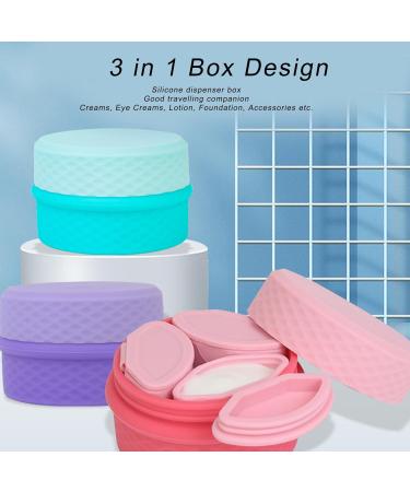 Travel Silicone Makeup Containers Trinkets Pills Silicone Cream Jars with Spoon Leakproof Portable for Outdoor (Purple) - Buy Online on SooperMarket.com