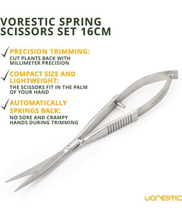 VORESTIC 16cm Curved Spring Scissors for Aquarium & Terrarium Plants - Aquascaping Tools - Buy Online on SooperMarket.com