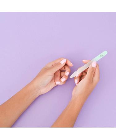Malva Belle Crystal Glass Nail File - Professional Salon Filing Tool for Natural Nails, Double Sided Tempered Glass, Long Lasting - Pastel Green 2mm - Buy Online on SooperMarket.com
