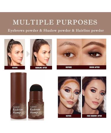 Waterproof Eyebrow Stamp Stencil Kit - 24 Stencils, Brush, Trimmer (Dark Brown) - Buy Online on SooperMarket.com