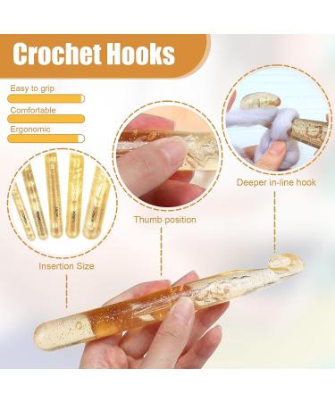 34 Pcs Large Crochet Hooks Set - Chunky Yarn Needles for Carpets & Scarves - Yellow - Buy Online on SooperMarket.com