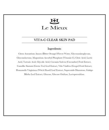 Buy Le Mieux Vita-C Clear Skin Pad | Triple-Action Glycolic Acid Exfoliant Pads with Vitamin C | 30 Pads for Radiant Skin - Buy Online on SooperMarket.com