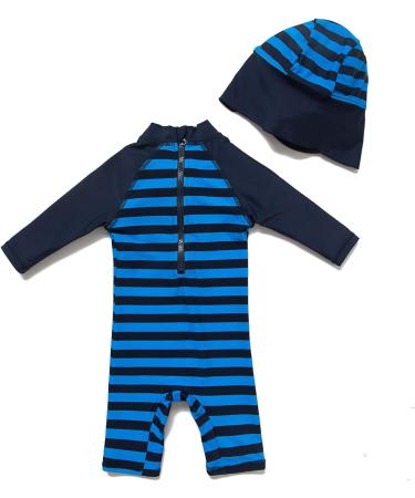 BONVERANO Baby Boys Swimsuit/Sunsuit UPF 50+ Sun Protection with Sun Hat - 3 Months (Grey Whale) - Buy Online on SooperMarket.com
