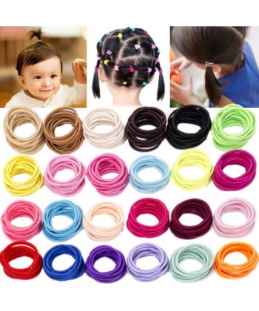 JOYOYO 240 Pcs Baby Hair Bands - 24 Colors Elastic Solid Color Girls Hair Bands - No Damage Rubber Bands for Thin Hair - Ponytail Decoration Fixer - Hair Accessories (Pack of 1) - Buy Online on SooperMarket.com