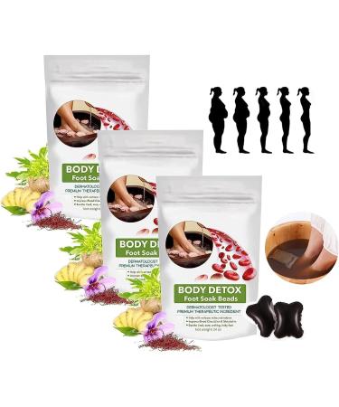 Herbal Detox Cleansing Foot Soak Beads Body Detox Foot Soak Beads Detoxingherbs Shaping Cleansing Foot Soak Beads Foot Massage Beads for Moisturizes Skin and Relieves Fatigue (3pcs)