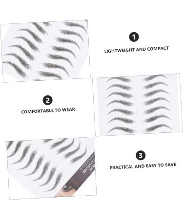 PLAFOPE 12 Sheets Waterproof Eyebrow Stickers Fake Eyebrow Waterproof Stickers 4d Eyebrow Transfer Stickers - Buy Online on SooperMarket.com