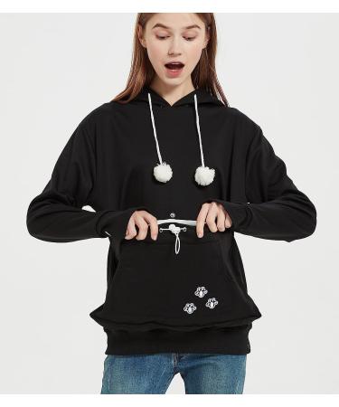 Erbacan Pet Carrier Hoodie-Cat Pouch Sweatshirt- Kangaroo Breathable Unisex Hoodie Medium Black - Buy Online on SooperMarket.com