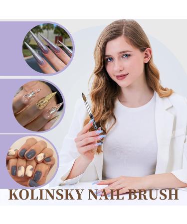 Shine Chance Size 10 Acrylic Nail Art Brush - 100% Pure Kolinsky Hair, Oval Shape, Professional Manicure Tool for DIY Home Salon - Buy Online on SooperMarket.com