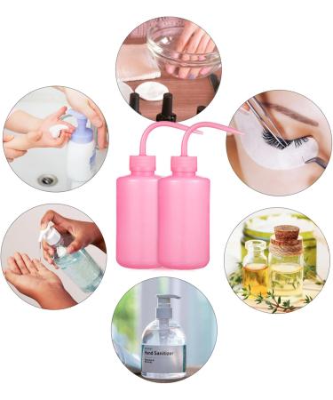 Safety Wash Bottle Set - 2pcs 250ml Eyelash & Dreadlock Cleaning Bottles | Pink Squeeze Water Bottle for Hair & Lab Use - Buy Online on SooperMarket.com