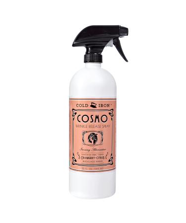Cold Iron Wrinkle Release Spray 32 fl oz. Cranberry-Citrus. Plant Based Ironing Alternative. Fast, Easy to Use. Spray, Smooth, Hang. Award Winning Formula to Save You Time