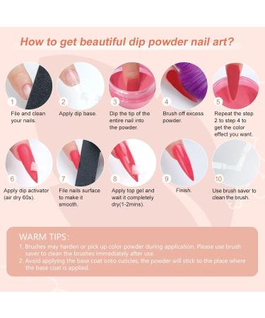 SAVILAND 12 PCS Dip Powder Liquid Set - 20 ml Nail Dip Liquid with Base Top Coat & Activator for French Nail Art | Ideal for Salon & Home Use - Buy Online on SooperMarket.com