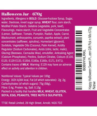 Happy Halloween Sweet Pick n Mix Jar - 670g Assorted Candy Mix - Buy Online on SooperMarket.com