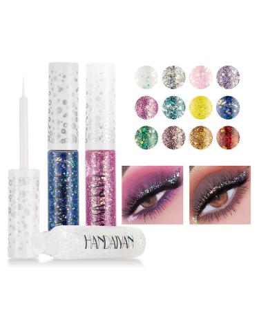 Glitter Eyeliner Liquid - Waterproof Eyeshadow Pen & Brush | Multi-Color #02 for Cosplay & Unique Looks - Buy Online on SooperMarket.com