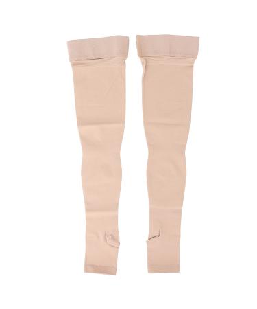 Compression socks Breathable elastic thin high open toe stockings toes toes toes thighs High compression socks for outdoor sport X-Large As the picture shows