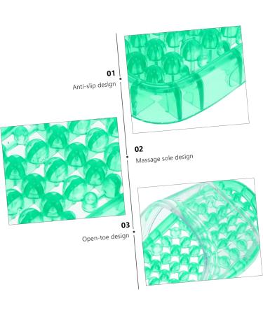 MAGICLULU 2 Pairs Slippers Quick Drying Shower Slippers Green Home Indoor Slippers Non Dorm Shoes Gym Foot Spa Soak Tub Shower Footware Massaging Travel Pvc Household Plastic Barrel 28x10.3cm 11x5pcs Greenx5pcs - Buy Online on SooperMarket.com