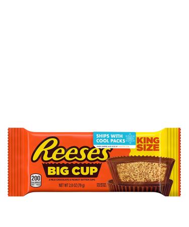 REESE'S BIG CUP Milk Chocolate Peanut Butter Cups Candy, Gluten Free, 2.8 oz King Size Pack (16 Count) 2.8 Ounce (Pack of 16)